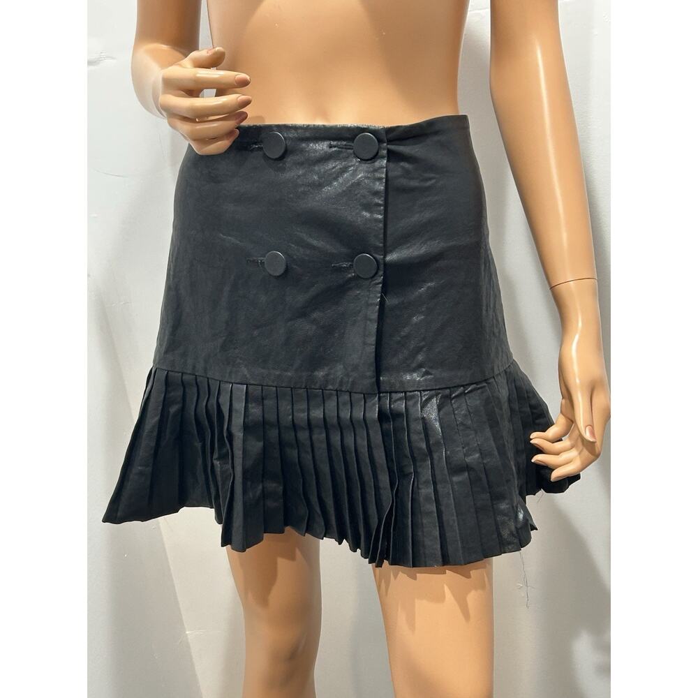 zara faux leather skirt Size XS Black Knife Pleated